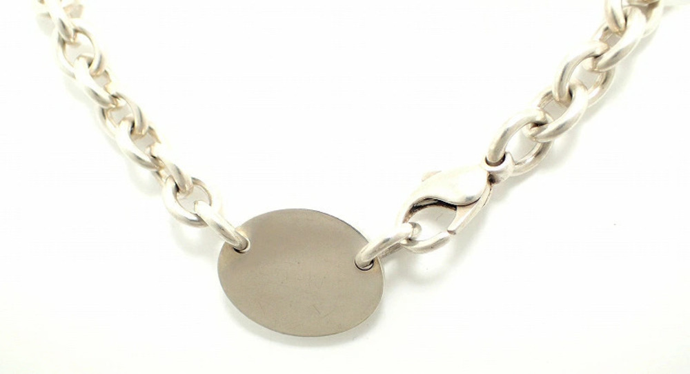 TIFFANYCo Tiffany to Oval Necklace Choker Chain Silver